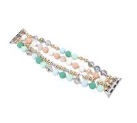 Elprico Bracciale con Perline Compatibile con Cinturino WatchOS 38 40 41 42 44 45 49 Mm, Cinturini Elastici Elastici da Donna Alla Moda, Cinturini per Orologi per Telefono, da 5,3 a 6,2 (Verde