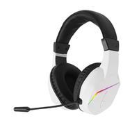 Elprico Cuffie da Gioco Wireless per PC, Cuffie da Gioco Bluetooth 2.4G Wireless con Luce RGB e Microfono con Cancellazione del Rumore, Design Flessibile Pieghevole a 120°, Batteria da (WHITE)