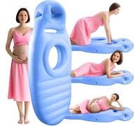 Elprico Cuscini di Gravidanza per Dormire, Cuscino Gravidanza Gonfiabile con Buco della Pancia per il Supporto del Sonno, Massaggio e Yoga (BLUE)