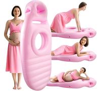 Elprico Cuscini di Gravidanza per Dormire, Cuscino Gravidanza Gonfiabile con Buco della Pancia per il Supporto del Sonno, Massaggio e Yoga (PINK)