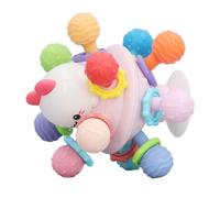 Elprico Giocattolo per Massaggiagengive con Palline Sensoriali per Bambini in Plastica Morbida con Effetto Sonoro a Sonaglino, Adatto a Bambini Dai 6 Mesi in su