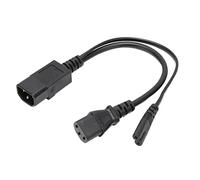 Elprico IEC320 Cavi di Alimentazione IEC320 C14 a C13 C7 Cavo di Alimentazione 10A 250 V 32 Cm Y Design Splitter con PVC Ritardante di Fiamma per Proiettori Scanners Lampade Scrivania
