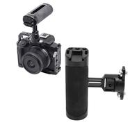 Elprico Maniglia Laterale della Gabbia della Fotocamera, Impugnatura Universale in Silicone, con Viti Regolabili da 1/4" e Supporto per Slitta Fredda, per Installazione Sinistra e
