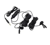 Elprico Microfono per Fotocamera, Microfono Lavalier Wireless, Microfono a Bassatro a Doppio LAV con Riduzione del Rumore, Microfono a Bassatro Professionale per Intervista Record,