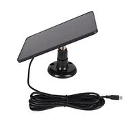 Elprico Pannello solare per telecamera di sicurezza, per telecamera di sicurezza DC 5V, caricatore per telecamera impermeabile IP65, telecamera di sicurezza alimentata a batteria ricaricabile (Nero)