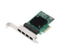 Elprico Scheda di Rete Gigabit PCIE X4 a 4 Porte, Scheda di Rete PCIE 1000Mbps Chip BCM5719 con 8 Indicatori LED, Porta LAN Gigabit Ethernet RJ45, Interfaccia PCIE X4, per Server