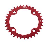 Elprico Set di Ingranaggi per Bici Moutain, 32/34/36 / 38T BCD 104 Mountain Steel Single Crank Chain Ring Parts Repair(34T-Rosso)