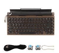 Elprico Tastiera da Scrivere, Tastie da Gioco retrò da Gioco da Meccanico 83 con Retroilluminazione RGB, Tasti Rotondi Punk retrò, Keycap Rotondi per Telefono per Laptop PC, (Colore venatura del