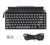 Elprico Tastiera da Scrivere, Tastie da Gioco retrò da Gioco da Meccanico 83 con Retroilluminazione RGB, Tasti Rotondi Punk retrò, Keycap Rotondi per Telefono per Laptop PC, (BLACK)