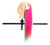 Elprico Testa Modello Manichino per Capelli 26'' - Fibra Resistente Alle Alte Temperature per la Pratica del Salone e lo Sviluppo delle abilità (WHITE)