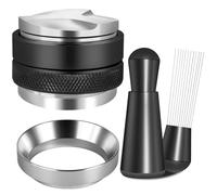 Elqubkan Kit di accessori per espresso da 51 mm: distributore di caffè e livellatore, strumento WDT e imbuto dosatore.