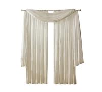 Elrene Home Fashions Atena Set di Tende e mantovana per Finestra in Finta Seta con Filtro Leggero, 132 x 241 cm, Avorio, Poliestere, 52"x95" (2 Panels) & 1 Valance