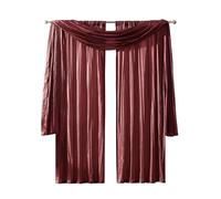 Elrene Athena Set di Tende per Finestra in Finta Seta e mantovana per Sciarpa, 132 x 241 cm, Rosso, Poliestere, 52"x95" (2 Panels) & 1 Valance
