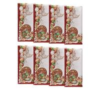 Elrene Bordered Fall Tovaglioli, Set di 8, Poliestere, Multi, 43,2 x 43,2 cm