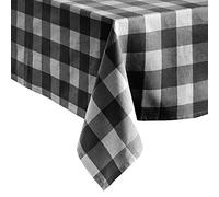 Elrene Buffalo - Tovaglia a quadri, colore: Grigio/Bianco, 152,4 x 304,8 cm