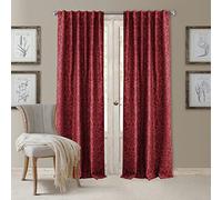 Elrene Home Fashions 20860ELR Antonia - Tenda oscurante per finestra, con tasca per bastone, 132 x 213 cm, colore: rosso