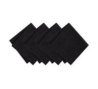Elrene Home Fashions Continental - Set di 4 tovaglioli in tessuto resistente all'acqua e alle macchie, 43,2 x 43,2 cm, colore: nero