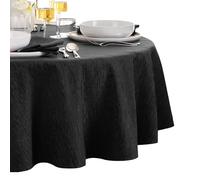 Elrene Home Fashions Continental - Tovaglia resistente all'acqua e alle macchie, 228,6 cm, rotonda, colore: Nero