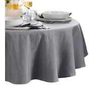 Elrene Home Fashions Continental - Tovaglia resistente all'acqua e alle macchie, 228,6 cm, rotonda, colore: grigio