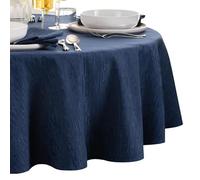 Elrene Home Fashions Continental - Tovaglia resistente all'acqua e alle macchie, 228,6 cm, rotonda, colore: blu navy