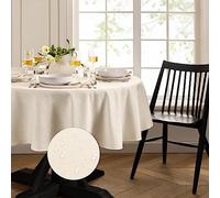 Elrene Home Fashions Continental - Tovaglia resistente all'acqua e alle macchie, ovale, 160 x 200 cm, colore: avorio