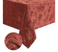 Elrene Home Fashions - Elegante tovaglia damascata jacquard con foglie intrecciate, 132 x 132 cm, colore: rosso