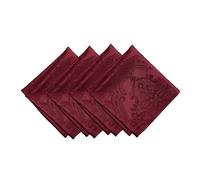 Elrene Home Fashions Eleganza Caiden Tovaglioli in Tessuto Damascato (Set da 4), Poliestere, Mirtillo Rosso, 43 x 43 cm