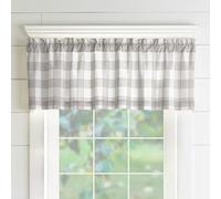 Elrene Home Fashions Farmhouse Living - Mantovana da cucina con finestra a quadri, 152,4 x 38,1 cm (1, grigio/bianco