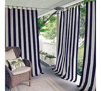 Elrene Home Fashions Highland Stripe - Tenda a Pannello per Interni ed Esterni, 127 x 241 cm, Colore: Blu Navy