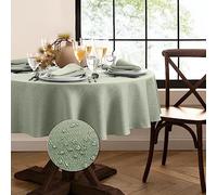 Elrene Home Fashions Laurel - Tovaglia resistente all'acqua e alle macchie, rotonda, 178 cm, colore: salvia
