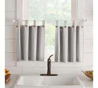 Elrene Home Fashions - Mantovana a ripiani per finestra per cucina o bagno, 76 x 91 cm, grigio a tinta unita, set di 2