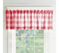 Elrene Home Fashions - Mantovana da cucina con finestra a quadri, 152,4 x 38,1 cm (1, rosso/bianco