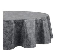 Elrene Home Fashions Mesa - Tovaglia in vinile resistente all'acqua e alle macchie, con retro in flanella, 152,4 x 213,4 cm, ovale, colore: nero