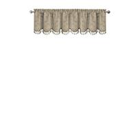 Elrene Home Fashions Mia Jacquard Scroll Blackout Valance Mantovana per Finestra, Naturale