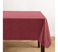 Elrene Home Fashions Monterey Linen Texture - Tovaglia in vinile resistente all'acqua e alle macchie, con retro in flanella, 152,4 x 259,1 cm, rettangolare, colore: mattoni