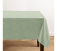 Elrene Home Fashions Monterey Linen Texture - Tovaglia in vinile resistente all'acqua e alle macchie, con retro in flanella, 152,4 x 213,4 cm, rettangolare, colore: salvia