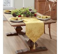 Elrene Home Fashions Runner da tavola in jacquard con stella di Natale, 33 x 177,8 cm, oro