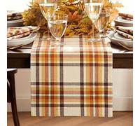 Elrene Home Fashions Russet Harvest - Runner da tavola in tessuto scozzese, 33 x 178 cm