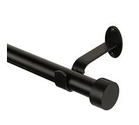 Elrene Home Fashions, Serena, bastone singolo per tende e tendaggi con terminali contemporanei, diametro 2,5 cm, bastone regolabile da 71 cm a 122 cm, nero anticato