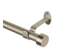 Elrene Home Fashions, Serena, bastone singolo per tende e tendaggi con terminali contemporanei, diametro 2,5 cm, bastone regolabile da 71 cm a 122 cm, nichel lucido