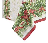Elrene Home Fashions - Set di tovaglioli, motivo: agrifoglio, Multicolore, 60" x 144" (Tablecloth)