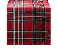 Elrene Home Fashions Stowe Tartan Holiday Plaid Christmas/Winter Cotton Rectangle Tablecloth, 60"X120", Red