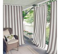 Elrene Home Fashions - Tenda a pannello per interni ed esterni, con passanti per finestra, per patio, pergola, veranda, terrazza, Lanai e Cabana, in poliestere, grigio, 127 cm di larghezza x 241,3 cm