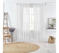 Elrene Home Fashions Tenda a pannello trasparente con passanti per soggiorno, sala da pranzo, camera da letto, cotone, bianco, 132 x 241,3 cm (larghezza x lunghezza), confezione da 1