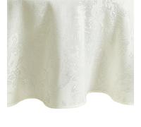 Elrene Home Fashions - Tovaglia da pranzo in jacquard con motivo stella di Natale, impermeabile, antimacchia, rotonda, 228 x 228 cm, colore: avorio