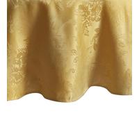 Elrene Home Fashions - Tovaglia da pranzo in jacquard con motivo stella di Natale, impermeabile, antimacchia, rotonda, 228 x 228 cm, colore: oro