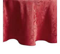 Elrene Home Fashions - Tovaglia da pranzo in jacquard con motivo stella di Natale, impermeabile, antimacchia, rotonda, 228 x 228 cm, colore: rosso