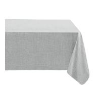 Elrene Home Fashions Tovaglia in vinile resistente all'acqua e alle macchie ispirata al lino Monterey Linen con retro in flanella, 132 x 132 cm, quadrata, grigio