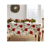 Elrene Home Fashions Tovaglia natalizia in vinile resistente all'acqua e alle macchie con retro in flanella, 132 x 178 cm, rettangolare