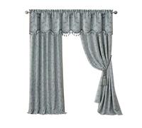 Elrene Mia Jacquard Scroll Blackout Curtain Home Fashions 26865901467-Tenda Oscurante, a Risparmio energetico, con Tasca per Finestra, 132 x 213 cm, Colore: Blu, Tessuto, 52 in x 84 in (1 Panel)